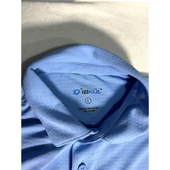 IBKUL Mens Blue Long Sleeve Polo Shirt Size Large - Picture 3 of 5